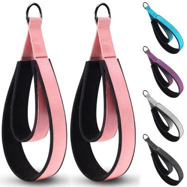 Imagem de HASSLICKIT 2 Peças De Cinta Dupla Pilates Para Alças Argola Em D Equipamentos Ginástica E Ioga, Exercício Com Academia Treino Casa (Rosa)