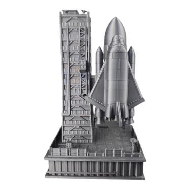 Imagem de Miniatura Estação Espacial Columbia com Ônibus Espacial, Base de Lançamento, 25 x 15 x 13 cm, Cinza (Preto)
