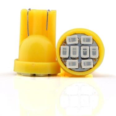 Imagem de Par Lâmpada Led Pingo T10 8 Leds 12V Laranja