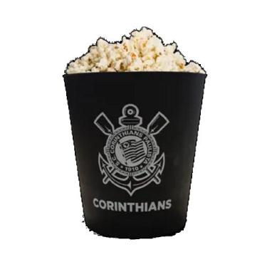 Imagem de Balde de pipoca do corinthians preto 3l 3 litros licenciado - Allmix, 
