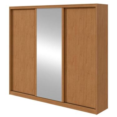 Imagem de Guarda Roupa Casal Forma 230 3 Portas Amêndoa Clean Off White Flex com Espelho Glass – Lopas