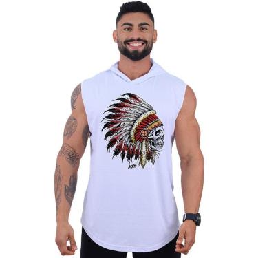 Imagem de Regata Longline com Touca Masculina MXD Conceito Caveira Chefe Indígena-Masculino