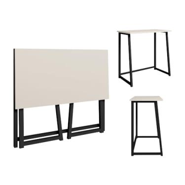 Imagem de Escrivaninha mesa multiuso dobravél estudo trabalho (Preto/Off White)