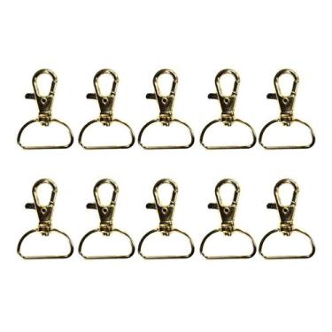 Imagem de Fecho Lagosta Gancho Cor Dourada 4,5cm x 3cm 50 Peças Mosquetão - Russ