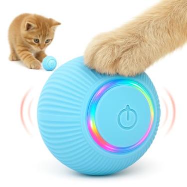 Imagem de Bola Giratória Inteligente Para Pet: Diversão Segura e Interativa | ABS Resistente, Atóxico | Rola Sozinha | Bola Eletrica Inteligente USB Para Gato e Cachorro | Bolinha giratoria (Azul)