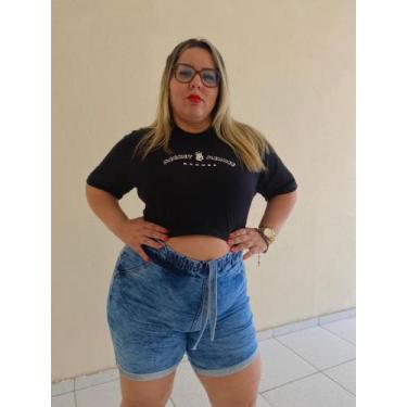 Imagem de shorts jeans feminino com elastano( tamanhos pluss size ) - aehjeans m