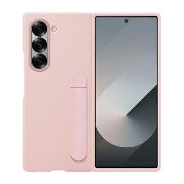 Imagem de HAO RIYLN Capa de couro para Samsung Galaxy Z Fold6, capa de proteção à prova de choque com suporte oculto textura lichia ultrafina, rosa, Z DOBRAD6