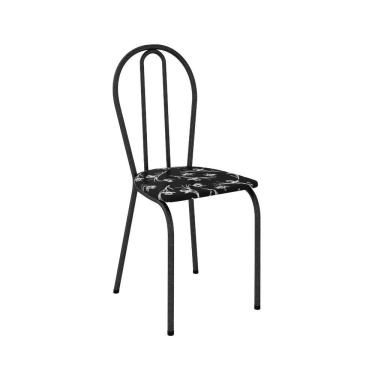 Imagem de Kit Com 2 Cadeiras América 004 Base Cromo Preto Cozinha