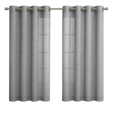 Imagem de Cortina Rústica De Linho Para Sala 3,00m x 1,60m Toque Natural Texturi