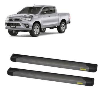 Imagem de Estribo Hilux 2016 2017 2018 2019 Grafite Cab Dupla Alumínio - CCF