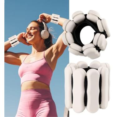Imagem de Pesos de pulso ajustáveis no tornozelo para homens, mulheres e crianças, 2 pulseiras de silicone com peso de braço e perna para ioga, pilates, corrida, caminhada, natação, fisioterapia, treinamento de