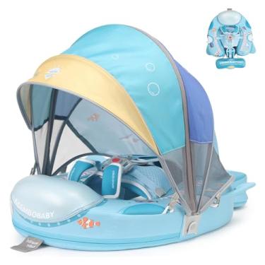 Imagem de 2025 New Mambobaby Baby Float with Canopy, Non-Inflatable Infant Pool Float for Ages 3-24 Months, Skin-Friendly Toddler Swim Ring for Baby Boys & Girls, Submarine Style