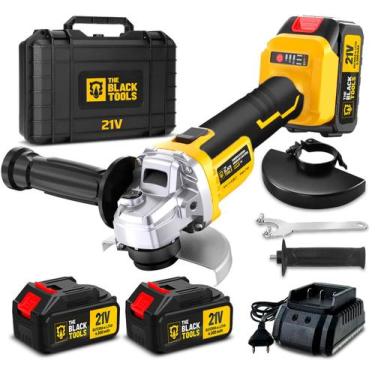 Imagem de Esmerilhadeira Lixadeira Angular Sem Fio Com 2 Baterias 4000mah 21v 4.
