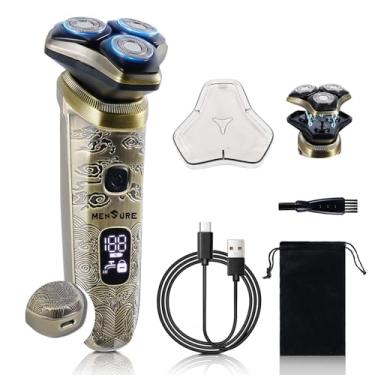 Imagem de Mensure Barbeador elétrico masculino – Aparador de barba elétrico 4D sem fio com cabeças flutuantes 3D, aparador de barba recarregável com IPX7 à prova d'água, detalhe pop-up, adequado para viagens
