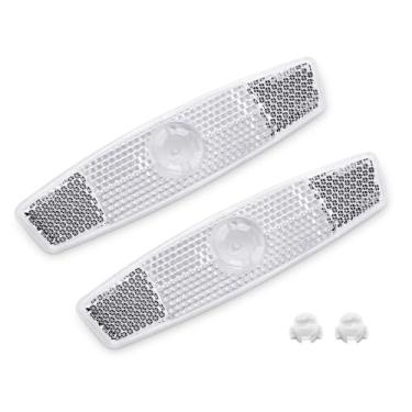 Imagem de 2 peças de lâmpada refletora de bicicleta para bicicleta de montanha, aviso, lâmpada refletora passiva, Clear, Rectangle