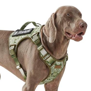 Imagem de Peitoral tático resistente para cães grandes, pastor alemão Labrador Golden Retriever, colete acolchoado macio ajustável, colete Oxford respirável para animais de estimação com alça de controle fácil