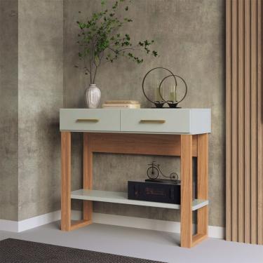 Imagem de Aparador Emily 100% MDF 2 Gavetas Off White e Freijó