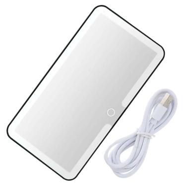 Imagem de Espelho De Carro Retrovisor Led 3 Cores Quebra Sol Sem Fio Retrovisor 