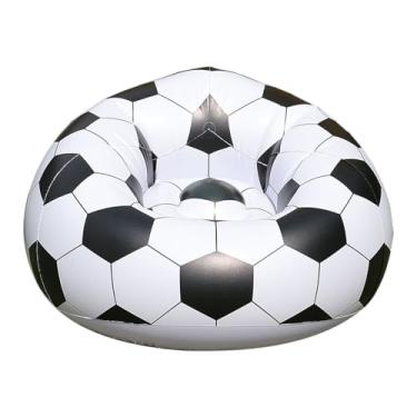 Imagem de Sofá Cadeira Inflável - Sofá Espreguiçadeira Inflável Com Estampado de Futebol,Divã de Ar Descanso para Piqueniques Viagens Praia