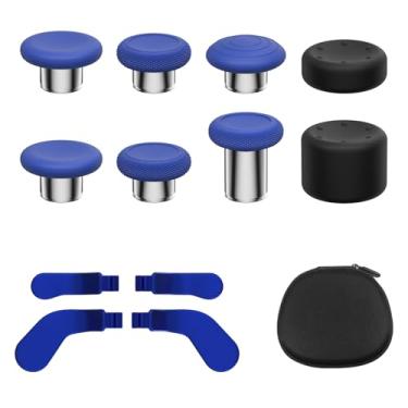 Imagem de KD.FLY Kit De Substituição Para Joysticks Metal 13 Em 1 Xbox Elite Series 2, Inclui Magnéticos, Botões, Capas Silicone E Bolsa Armazenamento, Azul