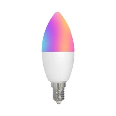 Imagem de Lâmpada LED Inteligente WiFi E14 16 Milhões De Cores Regulável 2700-65