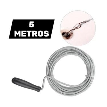 Imagem de Desentupidor Manual Flexível Tubulação Encanação 5 metros em Aço Cano 