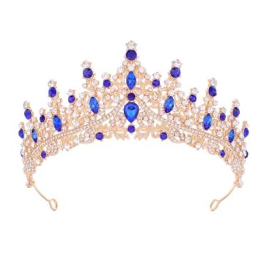 Imagem de Feltent Tiara para mulheres, coroas de rainha de cristal, tiaras de princesa com strass, tiara de casamento para meninas, acessórios de cabelo para noiva, para fantasia de Halloween, festa de
