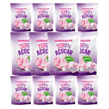 Imagem de 12 Pacotes Marshmallow Zero Açúcar 70g Florestal