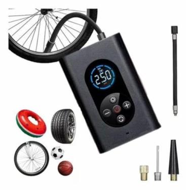 Imagem de Compressor Calibrador De Ar Pneu Inflador Elétrico Portátil 150PSI Digital Sem Fio Bateria Recarregável Tela LCD Luz LED Desligamento Automático USB Carros Motos Bicicletas Bolas Infláveis