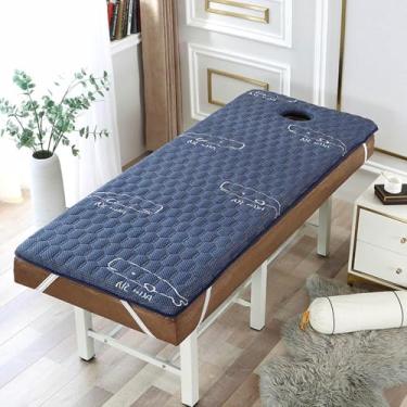 Imagem de Colchão De Cama De Massagem Dobrável Com Orifícios De Respiração, Colchão De Spa Com Elástico, Colchão De Espuma De Memória, Adequado Para Cama De Salão De Beleza, B01, (S)185x70x3cm