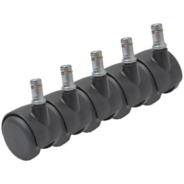 Imagem de Rodízio Giratório SQ90 Rodinha Para Cadeira Preto 40Kg - 5 Un Borrachas Londrina