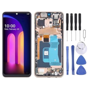 Imagem de YUNCHAO Acessórios telefônicos Para LG V60 Thinq Us Verso original Digitalizador LCD Digitalizador completo com quadro Substituição do telefone celular