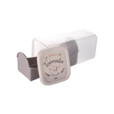 Imagem de Pote Para Alimentos Plasútil Porta Biscoito Torrada 2 Litros Decorado 