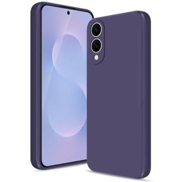 Imagem de Btstring Capa para Samsung Galaxy S25 Edge, capa de silicone macio com proteção de câmera atualizada, capa fina à prova de choque com forro de microfibra antiarranhões, roxo profundo