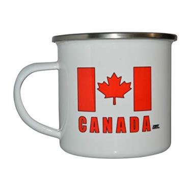Imagem de Rogue River Tactical Caneca de acampamento com bandeira canadense esmaltada xícara de café presente Canadá folha de bordo CA equipamento de acampamento