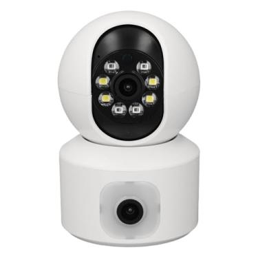 Imagem de Bewinner Câmera de Segurança de Lentes Dupla, Câmeras Wi -Fi Sem Fio de 1080p para Segurança para Cães para Cães de Estimação de Segurança Em Casa, 360 Graus de Rotação PTZ AI Detecção