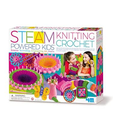 Imagem de 4M STEAM Powered Kids – Tricô e crochê, kit de atividades de para-choque, artes, artesanato e costura para crianças a partir de 5 anos