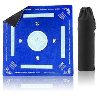 Imagem de CHOUYUHE Non-Slip Noise Reduction Mahjong Mat - 31.5x31.5 Inch Ideal for Mahjong, Poker, Board Games, Card Games & Dominoes (Blue)