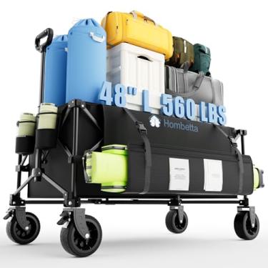 Imagem de Hombetta Carrinho dobrável com rodas, alonga carrinhos utilitários dobráveis, 116 cm