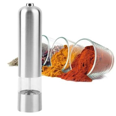 Imagem de Moedor Pimenta Ou Sal Gourmet Eletrico A Pilha Aço Inox