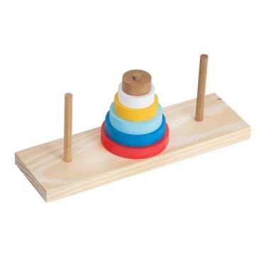 Imagem de BRW Brinquedo Educativo Torre de Hanoi Madeira 6 Pecas