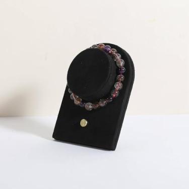 Imagem de CHISTOR Suporte de exibição de pulseira preta para boutique, suporte de exibição de joias de camurça para boutiques e casa, organizador de armazenamento de joias de veludo para venda 【Preto】