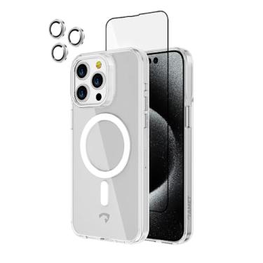 Imagem de AMET Ultra 360º Kit para iPhone 16 Pro Max, 6 meses de *Proteção com Troca da Tela, Capa Militar Transparente e não Amarela, Película Tela Resistente com Aplicador, Proteção de Câmera