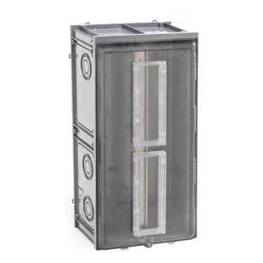 Imagem de Caixa para Disjuntor Din de Medição Agrupada Visor para 20 Polos Muro 