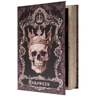 Imagem de Microkize Caixa de livro decorativo falso com capa em relevo, cofre secreto para joias, objetos de valor, vintage, decoração de escritório em casa, presente para caixa de tamanho grande