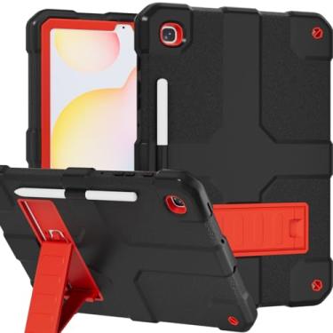 Imagem de Stweap Capa para Samsung Galaxy Tab S6 Lite 10,4 polegadas 2024/2022/2020 com suporte para caneta S, capa resistente à prova de choque de grau militar resistente à prova de choque com suporte (preto +