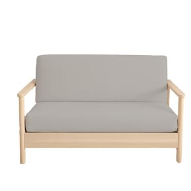 Imagem de Capas para futon sem braços tamanho solteiro – 100% algodão 400 fios – Capa protetora de sofá cama com zíper, capa de sofá-cama, lavável na máquina, prata
