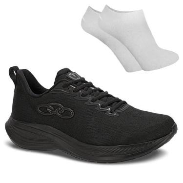 Imagem de Kit Tênis Olympikus Marte Unissex + Par de Meia, Preto, 40