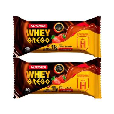 Imagem de Kit 2 Barra de Proteína Whey Grego Bar Nutrata Sabor Dulce De Leche e 