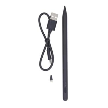 Imagem de Caneta Capacitiva Alumínio POM Fine Point Adsorção Magnética Universal Touch Screen Pen com Indicador para IOS Android Tablets Smartphones Preto 166mm